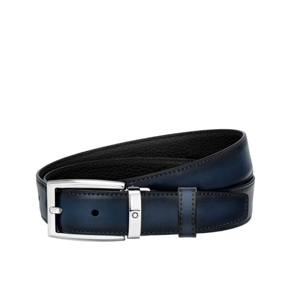 Black/blue reversible cut-to-size business belt